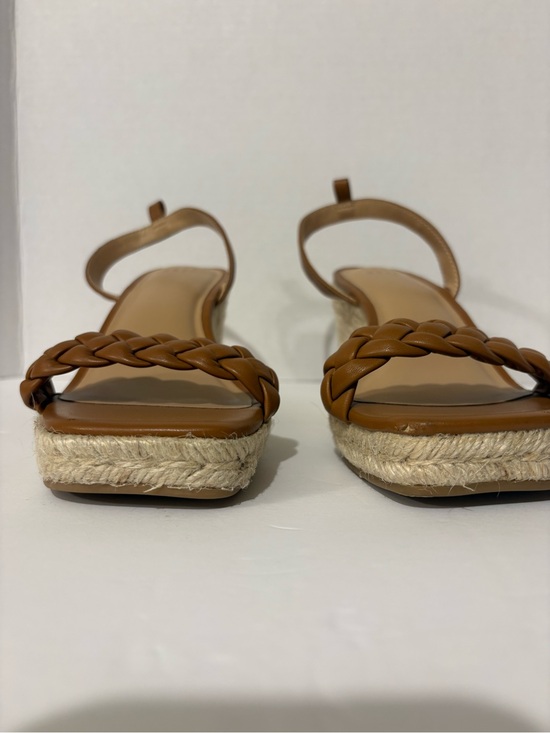 a new day Shoes - A New Day Women's Brown Braided Faux Leather Espadrille Wedge Sandals 9.5